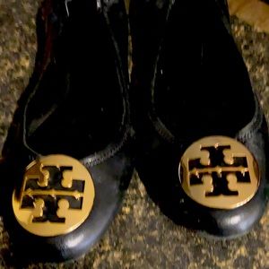 Authentic Tory Burch leather black flats